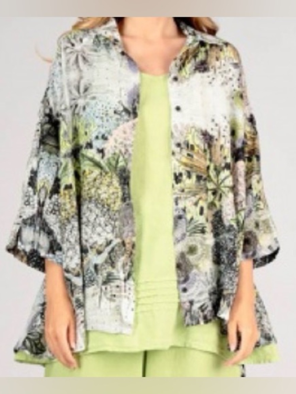 Griza’s Linen Flower Print Blouse - NWT - Size M (oversized)